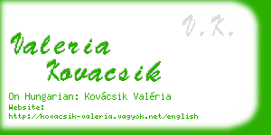 valeria kovacsik business card