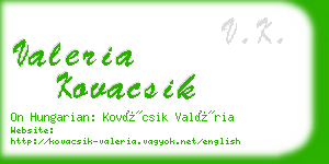valeria kovacsik business card